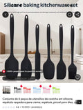 Kit com 6 utensílios de cozinha em silicone